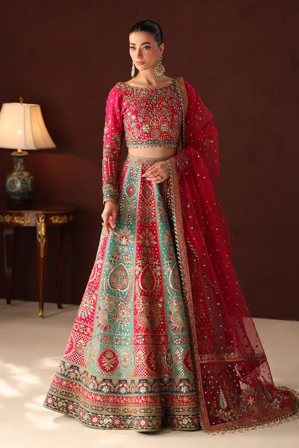 Baroque | Formals Collection | EMBROIDERED SILK UF-4489 - by Libasekhas UK - Registered Vendor of : Baroque - 100% Original Designer Dress