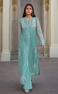 Threads and Motifs | Formal Dresses 25 | Net Embroidered Jacket With Trouser - by Libasekhas UK - Registered Vendor of : Threads and Motifs - 100% Original Designer Dress