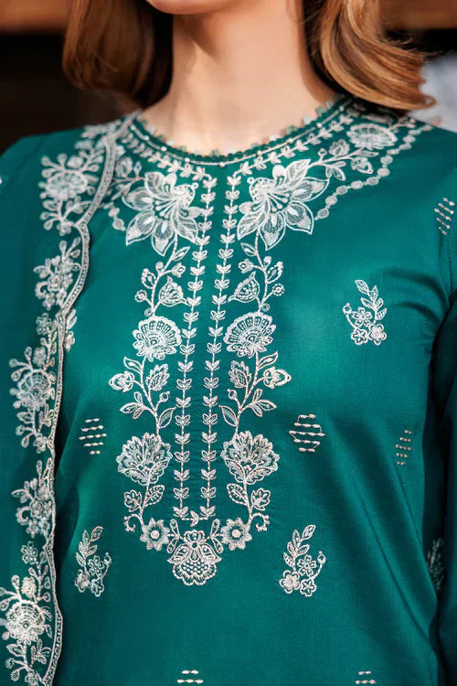 Farasha | Kaavish Lawn 24 | TEAL GARLAND - by - Libasekhas UK - Registered Vendor of : Farasha - 100% Original Designer Dresss