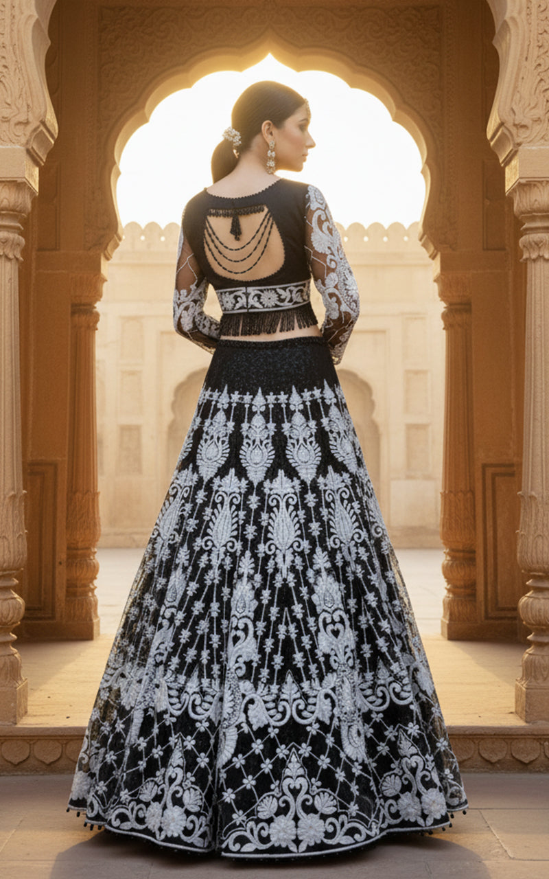 Threads and Motifs | Formal Outfits | Blouse With Lehenga - by Libasekhas UK - Registered Vendor of : Threads and Motifs - 100% Original Designer Dress