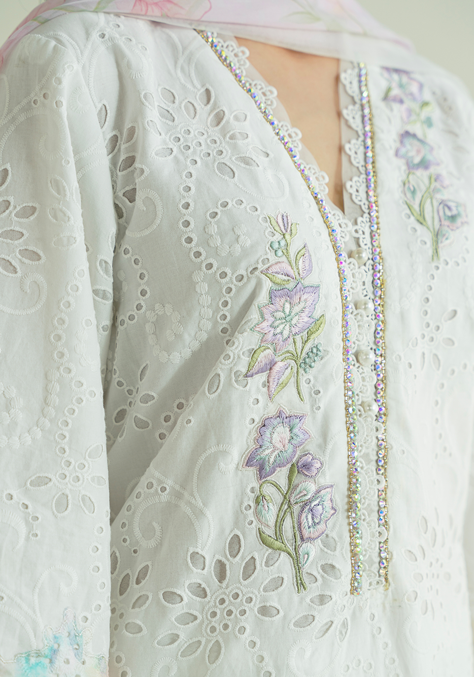 Zarqash | Whispers of Summer | FLORAL REVIERIE - by Libasekhas UK - Registered Vendor of : ZARQ - 100% Original Designer Dress