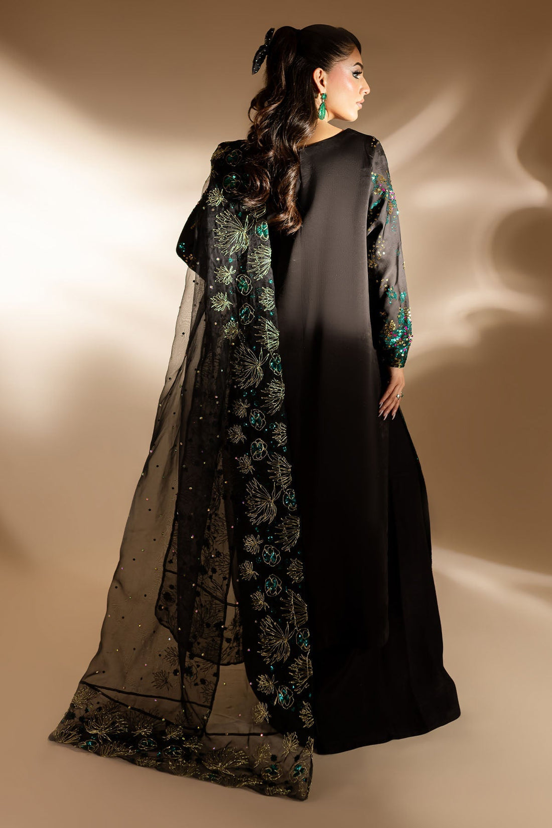 Nureh | Fancy Formals | TW-02 GOLDEN STARDUST - by Libasekhas UK - Registered Vendor of : Nureh - 100% Original Designer Dress