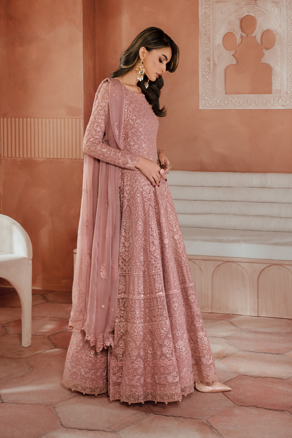 Iznik | Chiffon Kari | ICK-04 Embroidered Chiffon - by - Libasekhas UK - Registered Vendor of : Iznik - 100% Original Designer Dresss