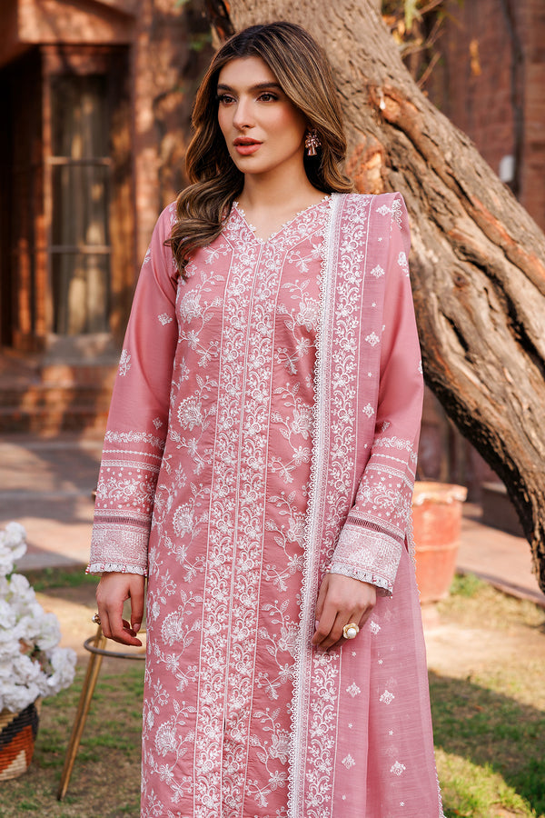 Farasha | Dastoor Embroidered Lawn SS24 | PEARL MIST - by - Libasekhas UK - Registered Vendor of : Farasha - 100% Original Designer Dresss