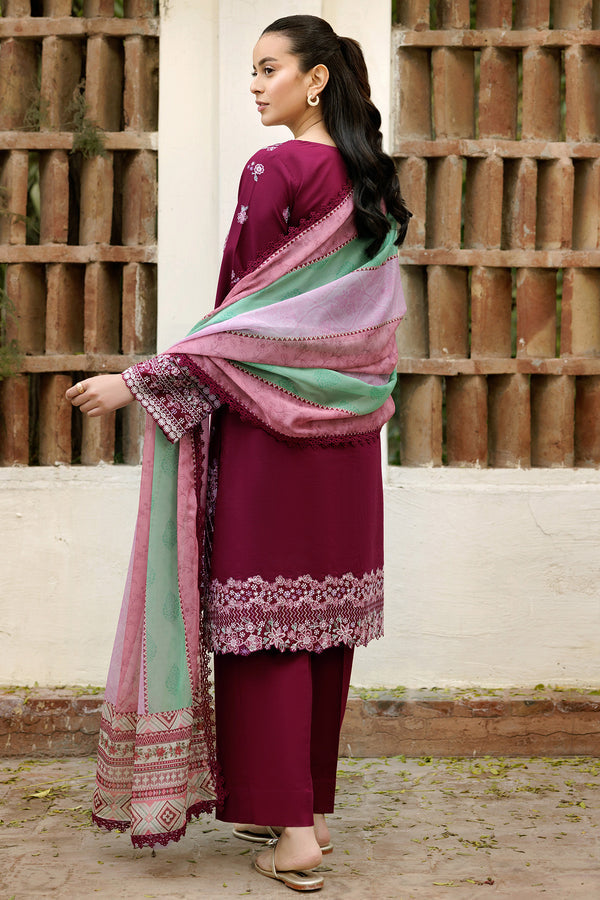 Farasha | Summer Weaves Embroidered Lawn | Satin Ruby - by - Libasekhas UK - Registered Vendor of : Farasha - 100% Original Designer Dresss