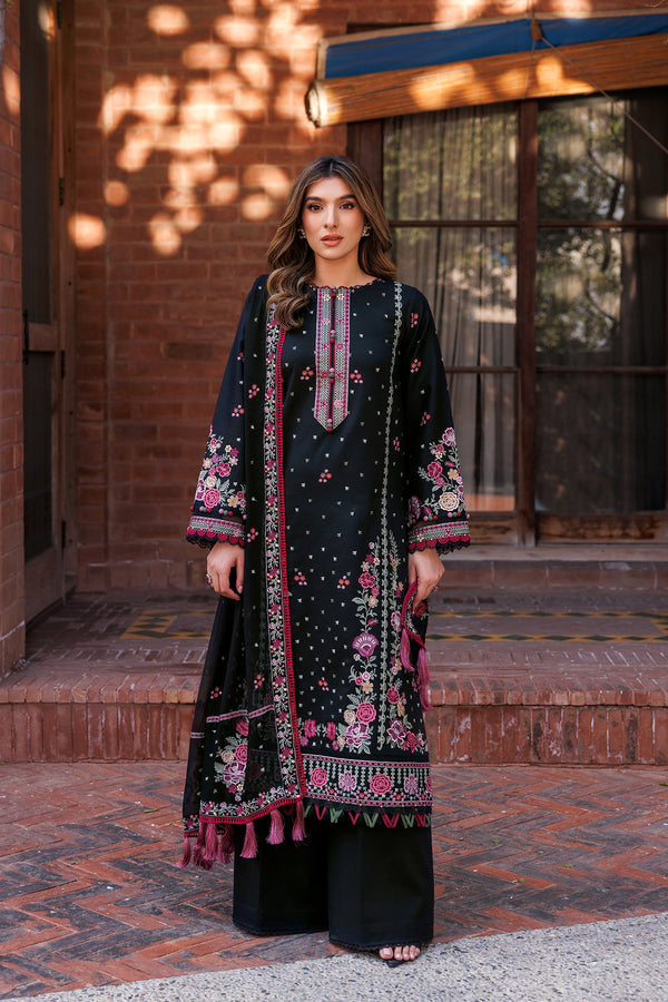 Farasha | Dastoor Embroidered Lawn SS24 | ORNATE NOIR - by - Libasekhas UK - Registered Vendor of : Farasha - 100% Original Designer Dresss