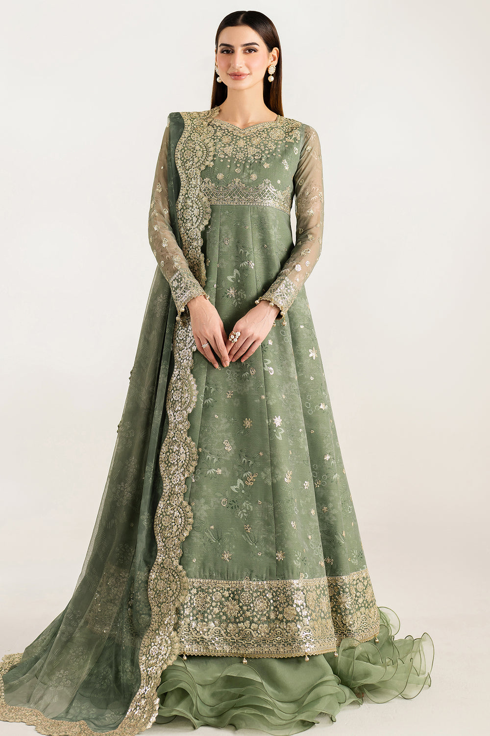 Farasha | Fiorella Formals | Olive Aura - by Libasekhas UK - Registered Vendor of : Farasha - 100% Original Designer Dress