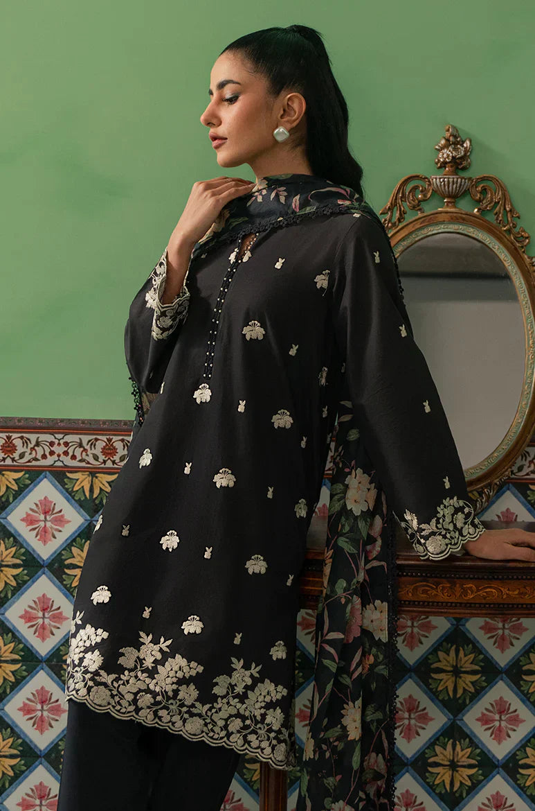 Cross Stitch | Mahiri Embroidered Collection | RAVEN FLORA - by - Libasekhas UK - Registered Vendor of : Cross Stitch - 100% Original Designer Dresss