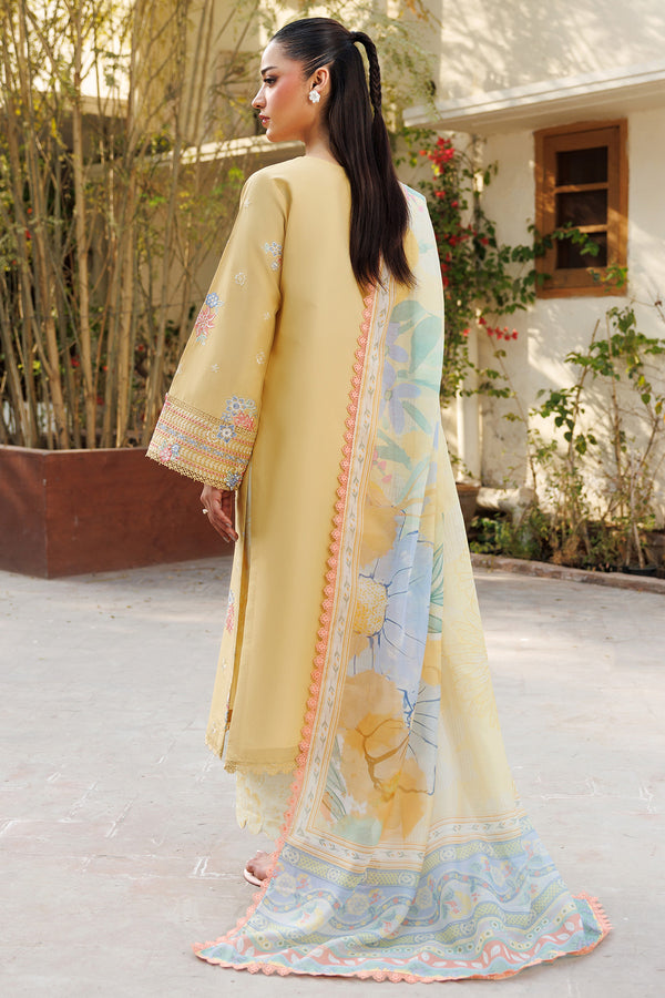 Farasha | Summer Weaves Embroidered Lawn | Sunlit Mellow - by - Libasekhas UK - Registered Vendor of : Farasha - 100% Original Designer Dresss