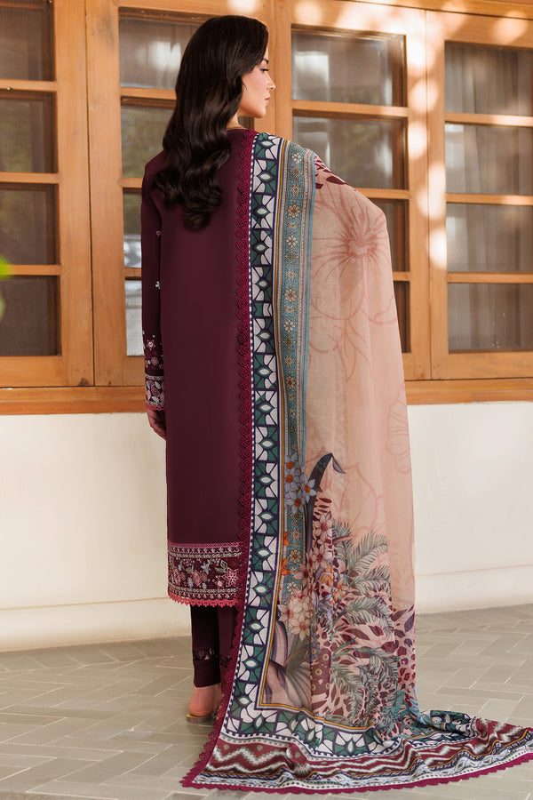 Farasha | Summer Weaves Embroidered Lawn | Burgandy Rush - by - Libasekhas UK - Registered Vendor of : Farasha - 100% Original Designer Dresss