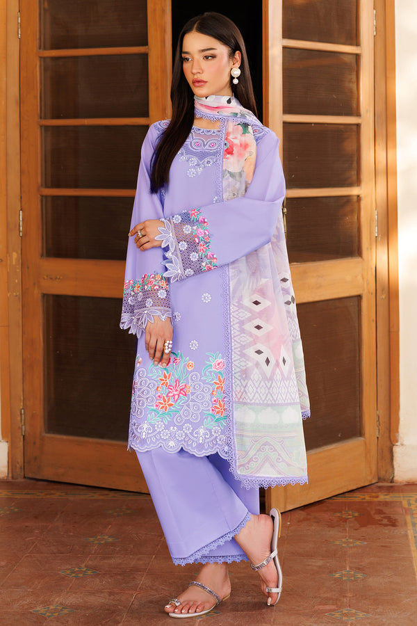 Farasha | Summer Weaves Embroidered Lawn | Lavender Dew - by - Libasekhas UK - Registered Vendor of : Farasha - 100% Original Designer Dresss