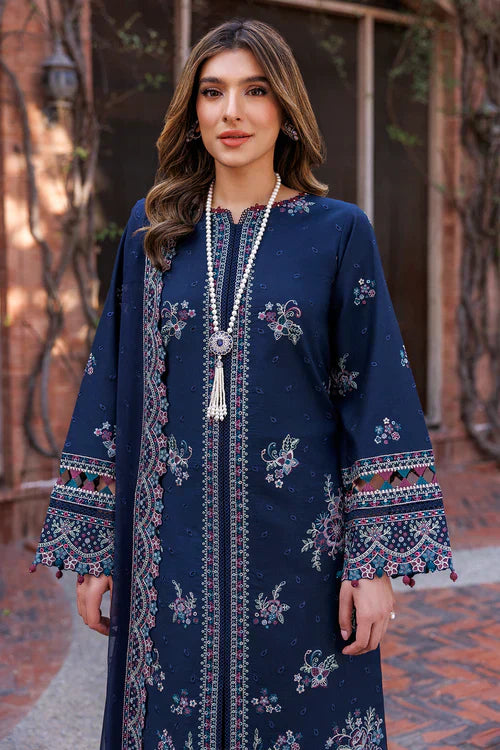 Farasha | Kaavish Lawn 24 | DEEP SAPPHIRE - by - Libasekhas UK - Registered Vendor of : Farasha - 100% Original Designer Dresss