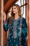 Farasha | Dastoor Embroidered Lawn SS24 | EMERALD CHARM - by - Libasekhas UK - Registered Vendor of : Farasha - 100% Original Designer Dresss