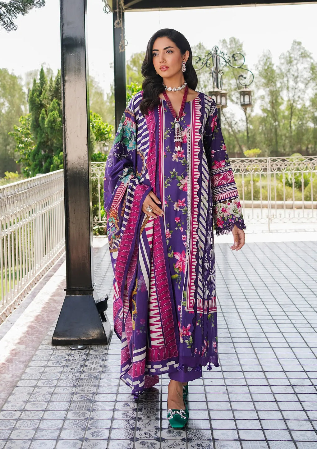 Elaf Premium | Printed Collection 24 | EEP-02B - Bloomie - by - Libasekhas UK - Registered Vendor of : Elaf Premium - 100% Original Designer Dresss