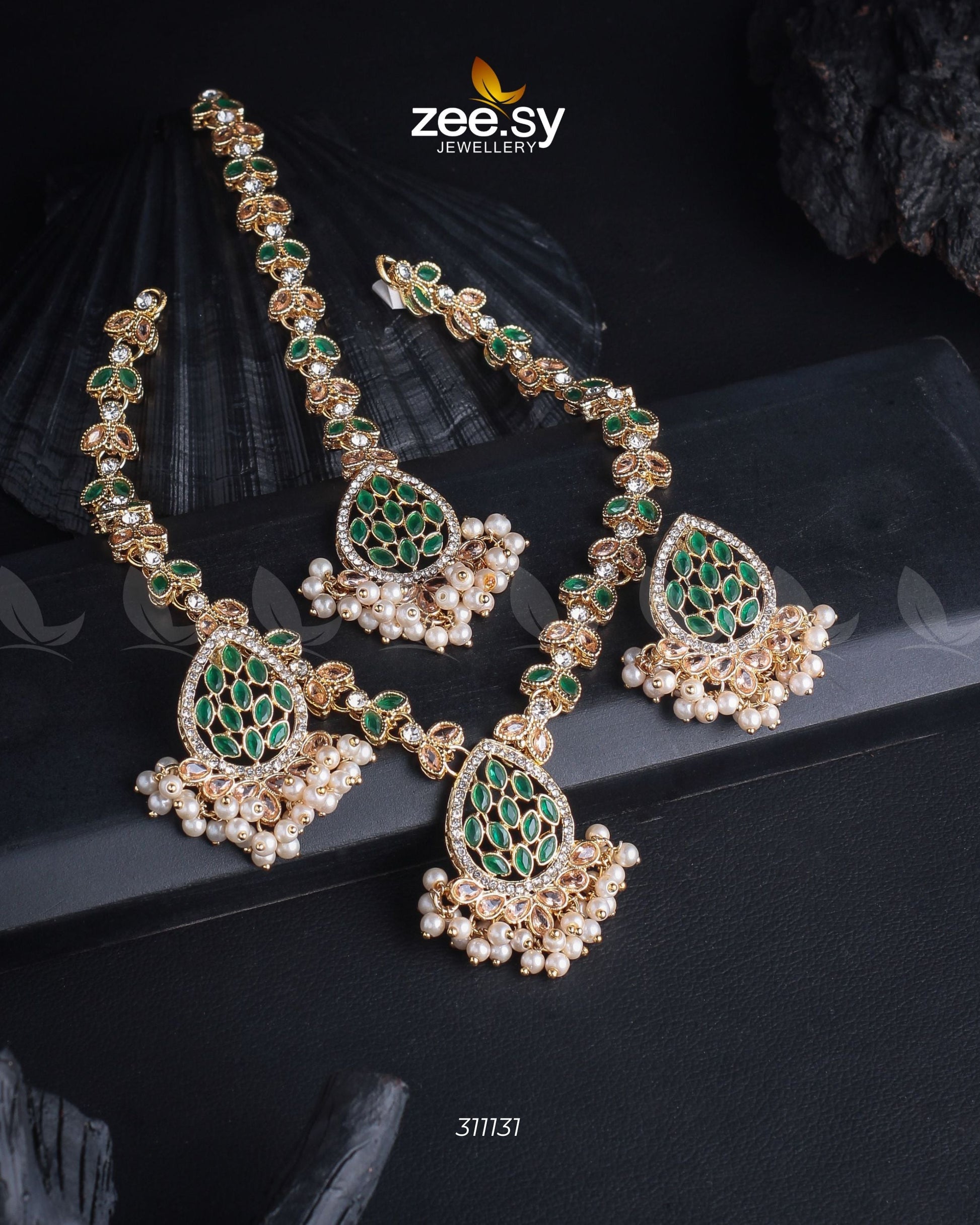 Luxe Necklace Set - by - Libasekhas UK - Registered Vendor of : Zeesy - 100% Original Designer Dresss
