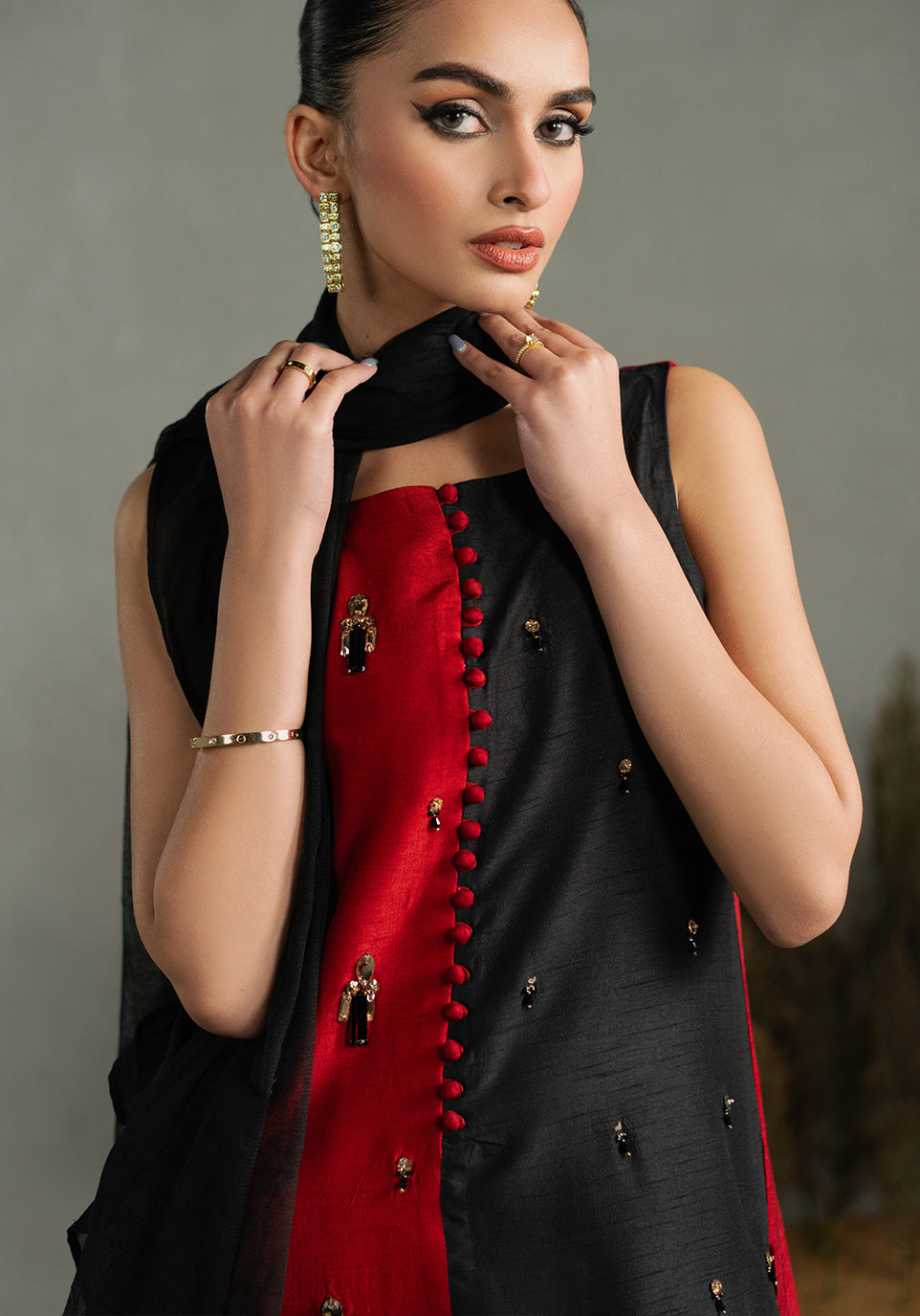 Zarqash | Silk Edit | ZQS 023 CRIMSYN - by - Libasekhas UK - Registered Vendor of : Zarqash - 100% Original Designer Dresss