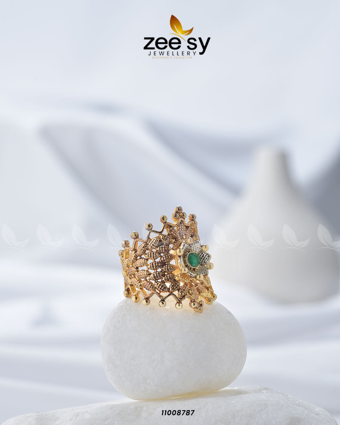 Crown Ring-8290 - by - Libasekhas UK - Registered Vendor of : Zeesy - 100% Original Designer Dresss