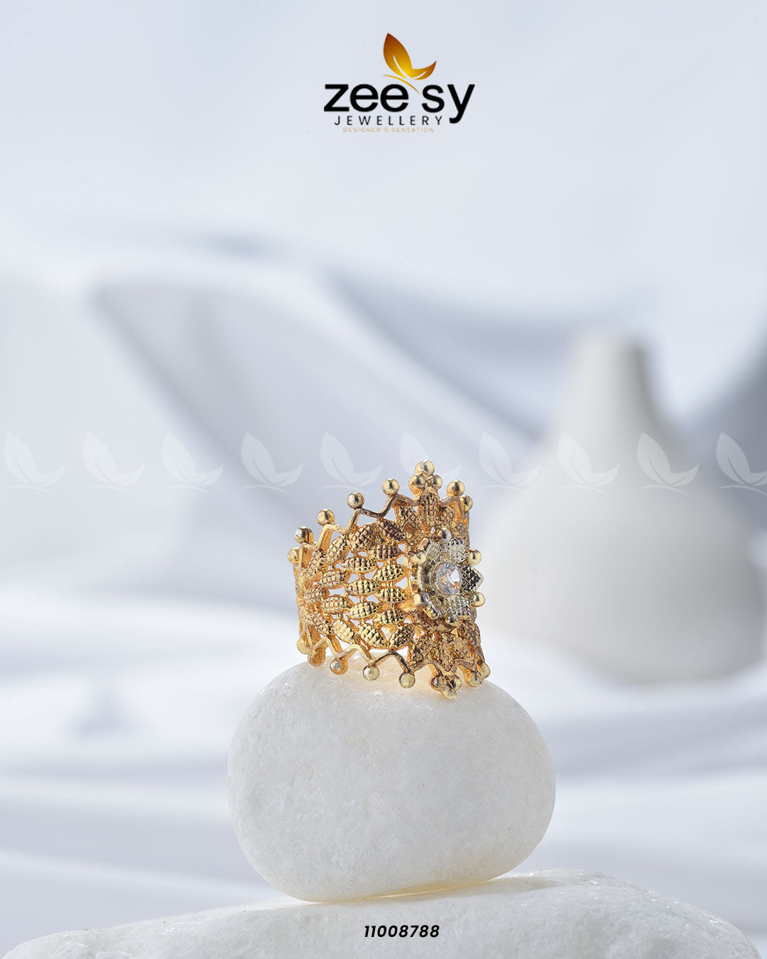Crown Ring-8290 - by - Libasekhas UK - Registered Vendor of : Zeesy - 100% Original Designer Dresss