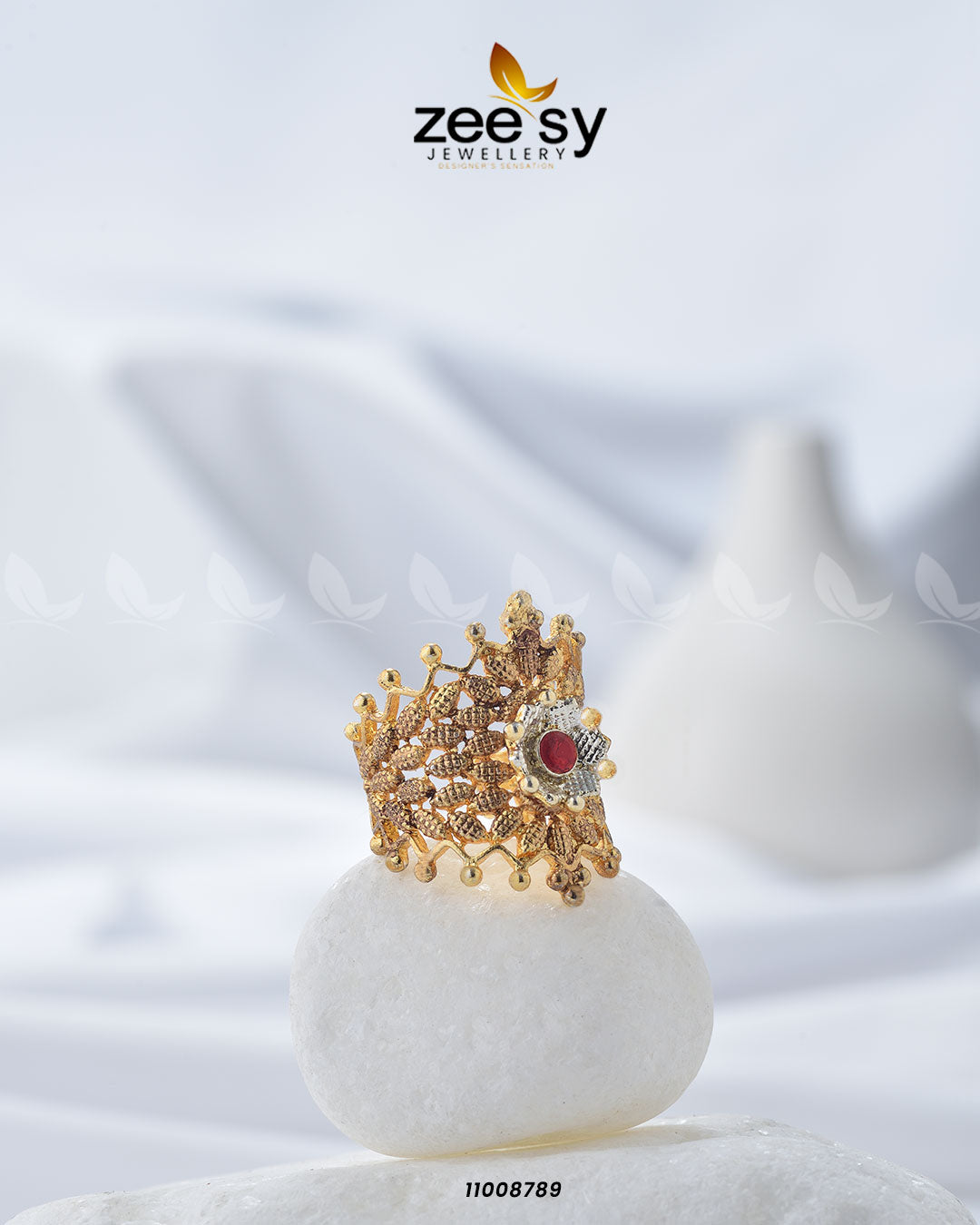 Crown Ring-8290 - by - Libasekhas UK - Registered Vendor of : Zeesy - 100% Original Designer Dresss