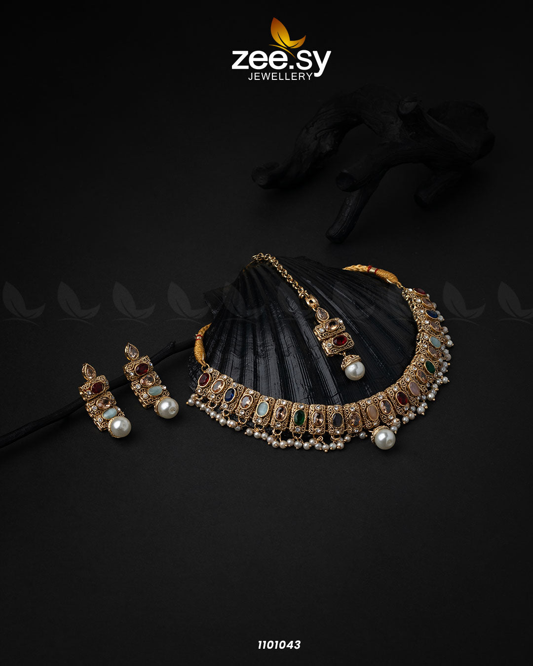 Gems Necklace-0518 - by - Libasekhas UK - Registered Vendor of : Zeesy - 100% Original Designer Dresss