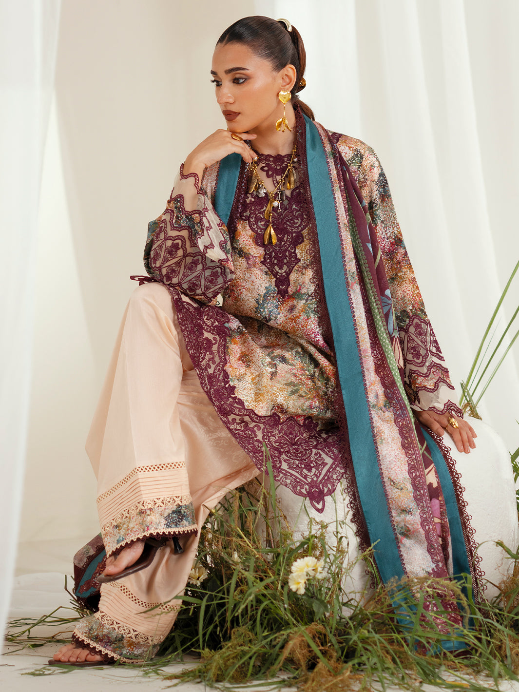 Bin Ilyas | Eres Bonita Viscose 25 | 1104-B - by Libasekhas UK - Registered Vendor of : Bin Ilyas - 100% Original Designer Dress
