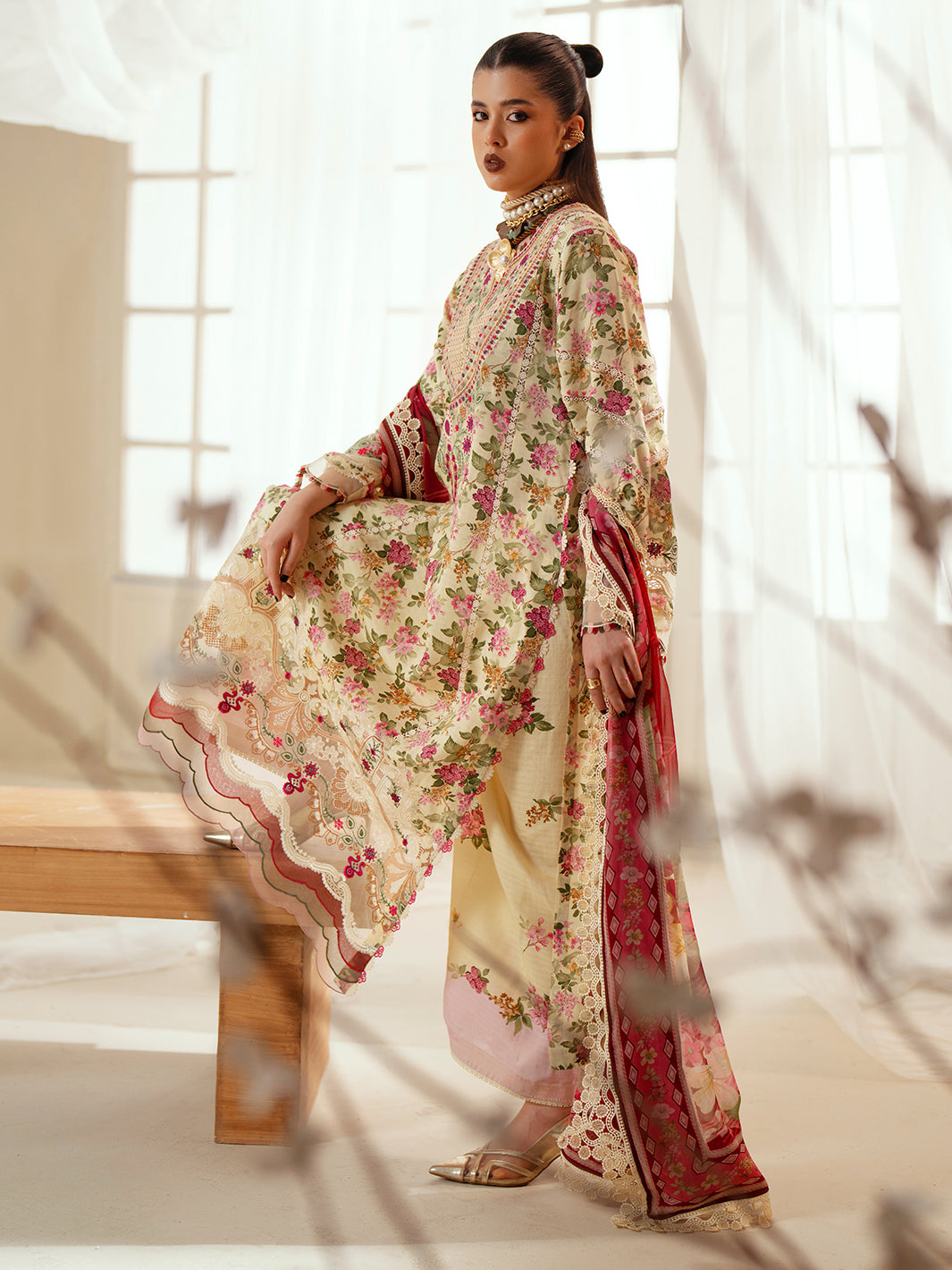 Bin Ilyas | Eres Bonita Viscose 25 | 1107-A - by Libasekhas UK - Registered Vendor of : Bin Ilyas - 100% Original Designer Dress