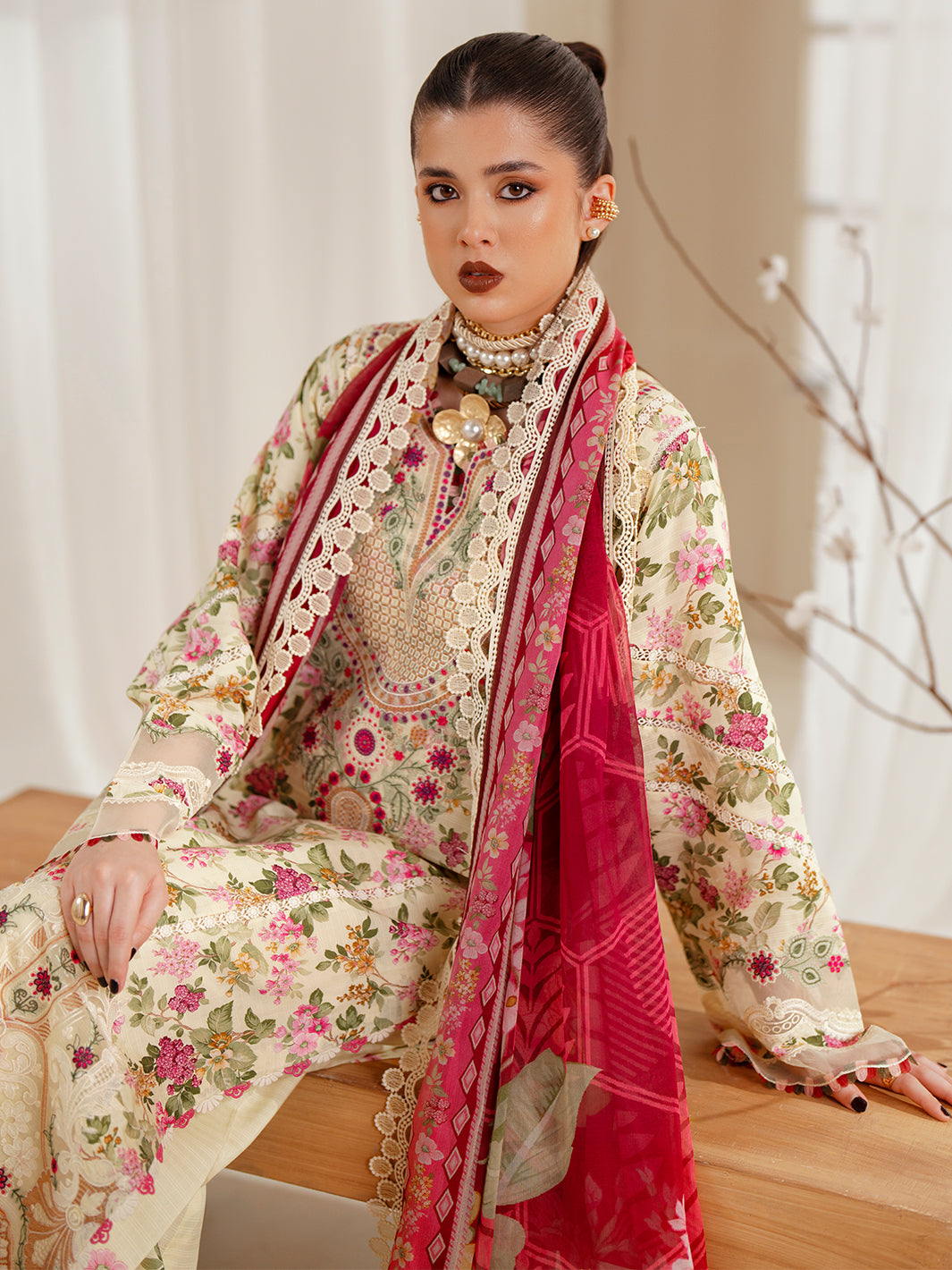 Bin Ilyas | Eres Bonita Viscose 25 | 1107-A - by Libasekhas UK - Registered Vendor of : Bin Ilyas - 100% Original Designer Dress