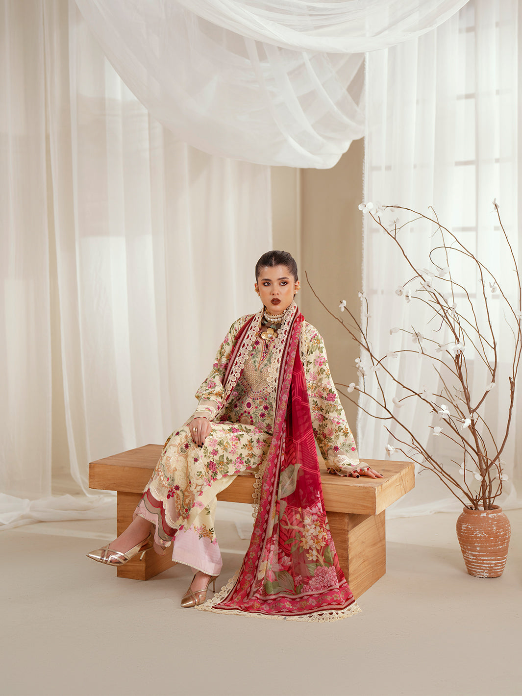 Bin Ilyas | Eres Bonita Viscose 25 | 1107-A - by Libasekhas UK - Registered Vendor of : Bin Ilyas - 100% Original Designer Dress