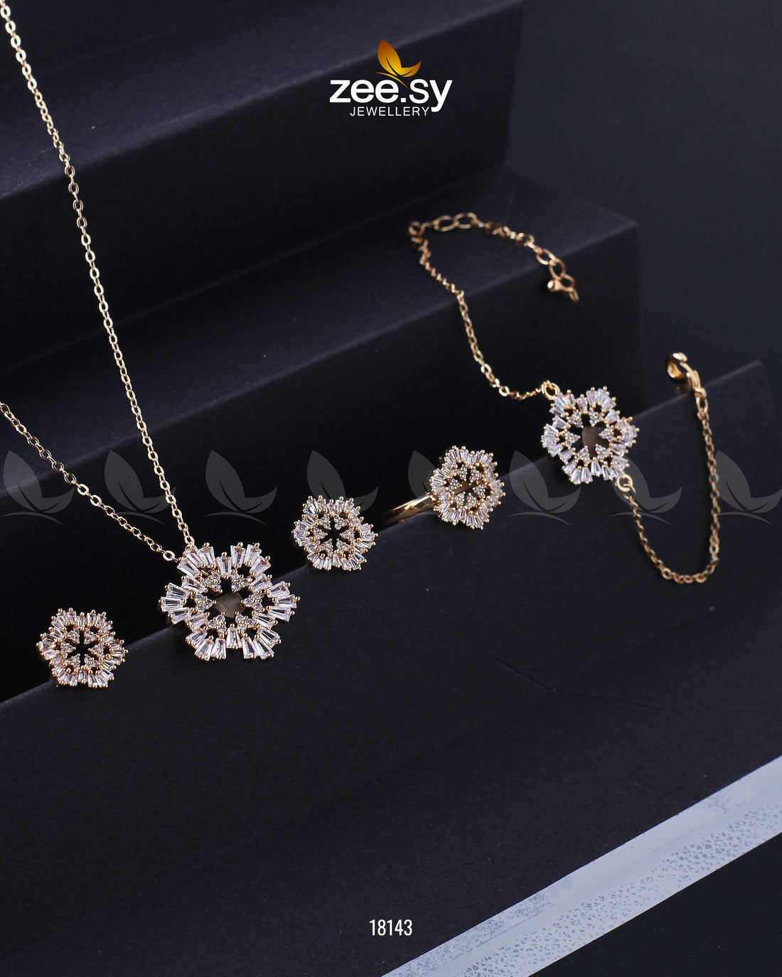 Snowflake Pendant Set - by - Libasekhas UK - Registered Vendor of : Zeesy - 100% Original Designer Dresss