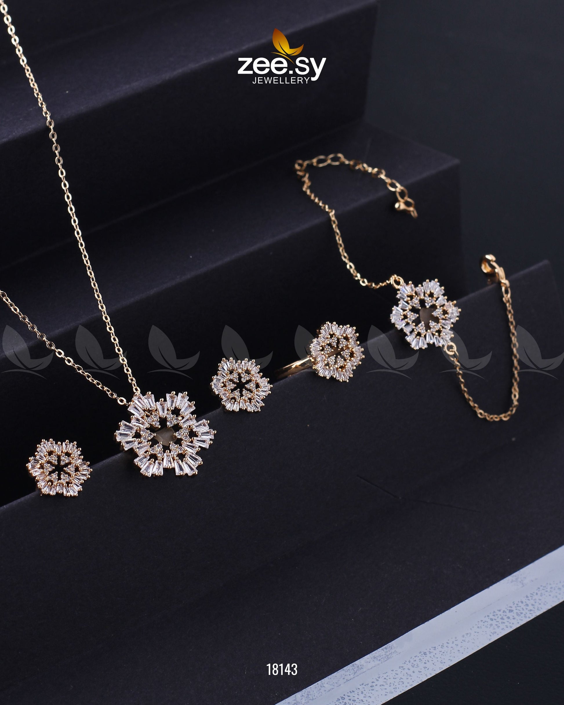 Snowflake Pendant Set - by - Libasekhas UK - Registered Vendor of : Zeesy - 100% Original Designer Dresss