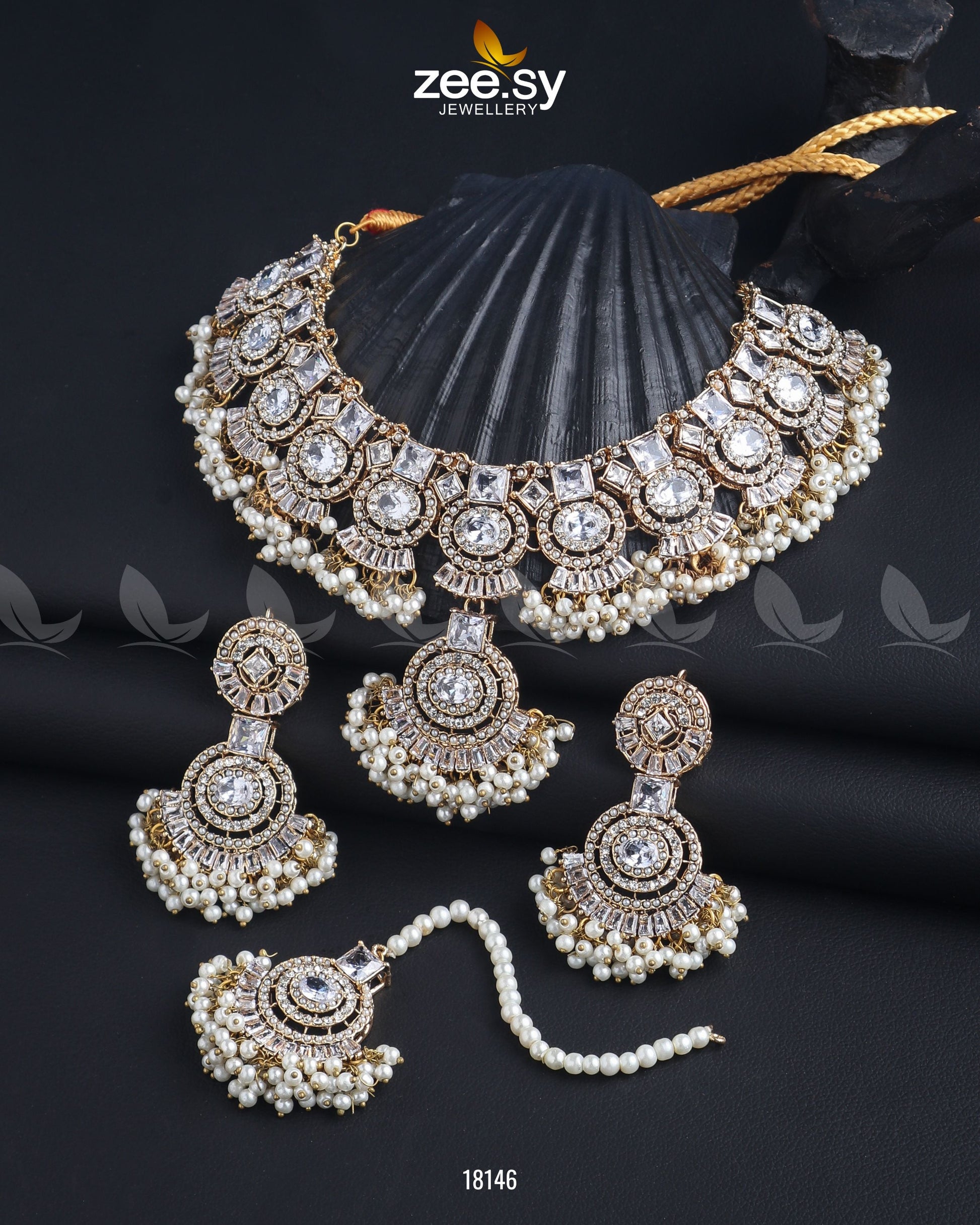 Anaya Necklace Set - by - Libasekhas UK - Registered Vendor of : Zeesy - 100% Original Designer Dresss