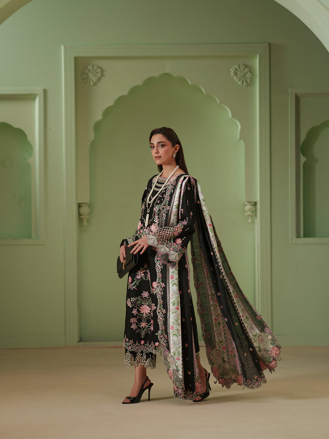 Bin Ilyas | Mashriq Luxury Lawn 26 | D-112-B - by Libasekhas UK - Registered Vendor of : Bin Ilyas - 100% Original Designer Dress