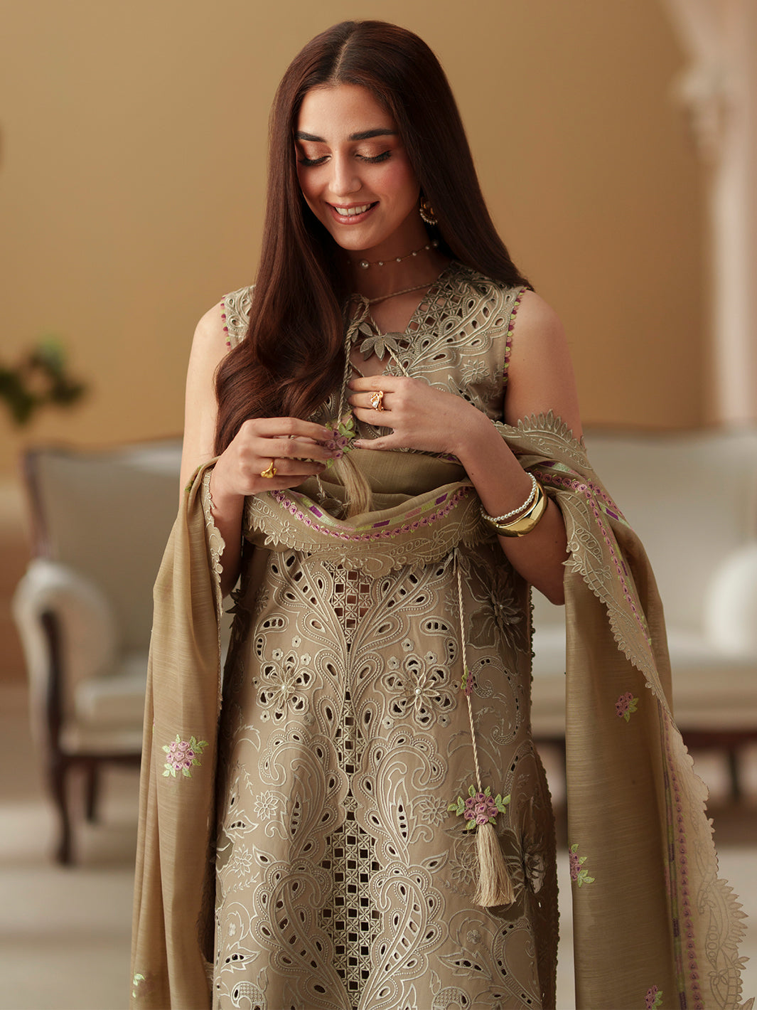 Bin Ilyas | Mashriq Luxury Lawn 26 | D-113-A - by Libasekhas UK - Registered Vendor of : Bin Ilyas - 100% Original Designer Dress