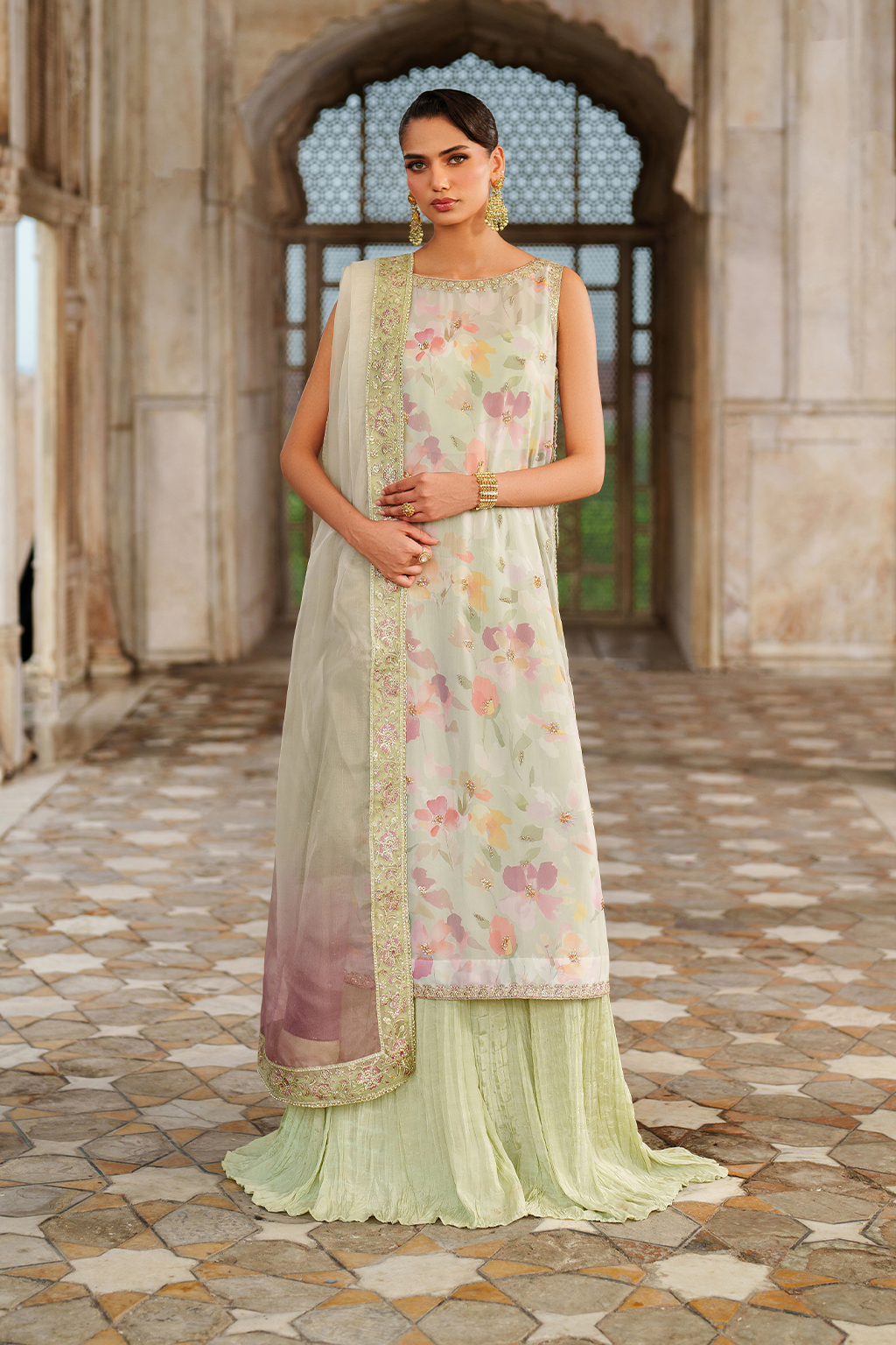 Iznik | Festive Formal | UE-549 Printed Chiffon - by Libasekhas UK - Registered Vendor of : Iznik - 100% Original Designer Dress