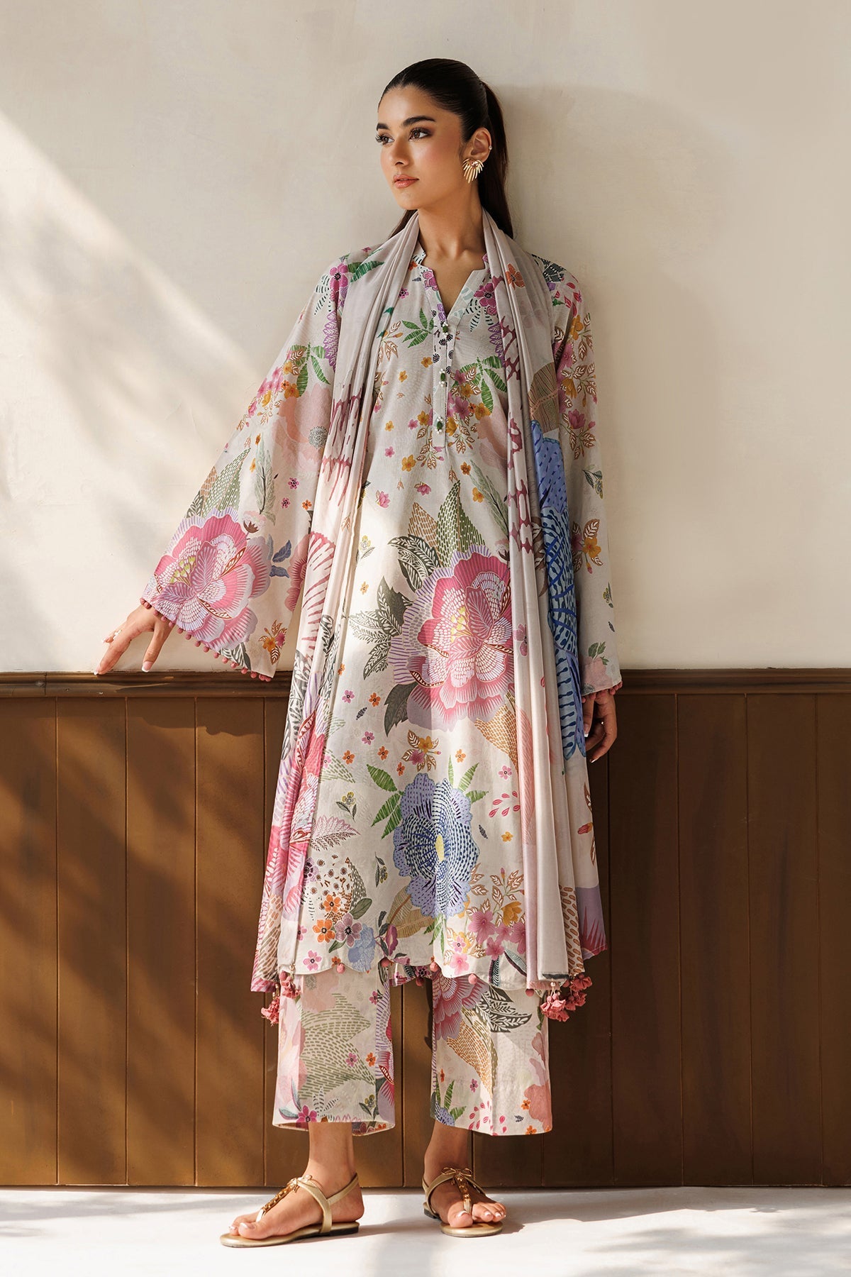 Baroque | Luxury Summer Pret |  UF-4499 - by Libasekhas UK - Registered Vendor of : Baroque - 100% Original Designer Dress