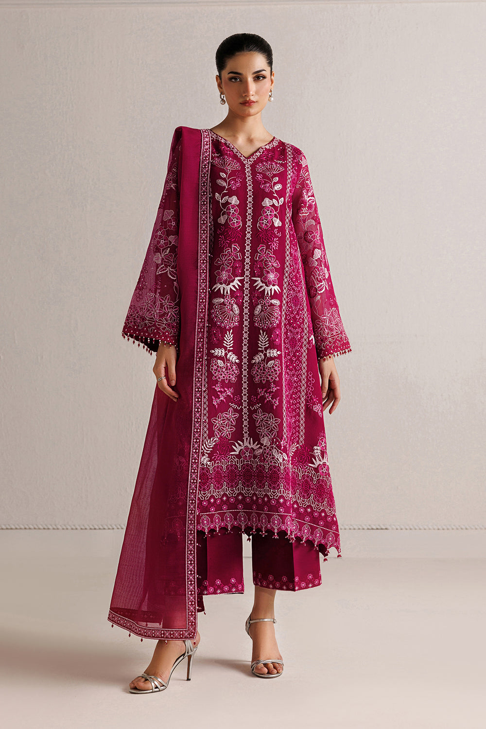 Baroque | Formals Collection | EMBROIDERED COTTON NET UF-4511 - by Libasekhas UK - Registered Vendor of : Baroque - 100% Original Designer Dress