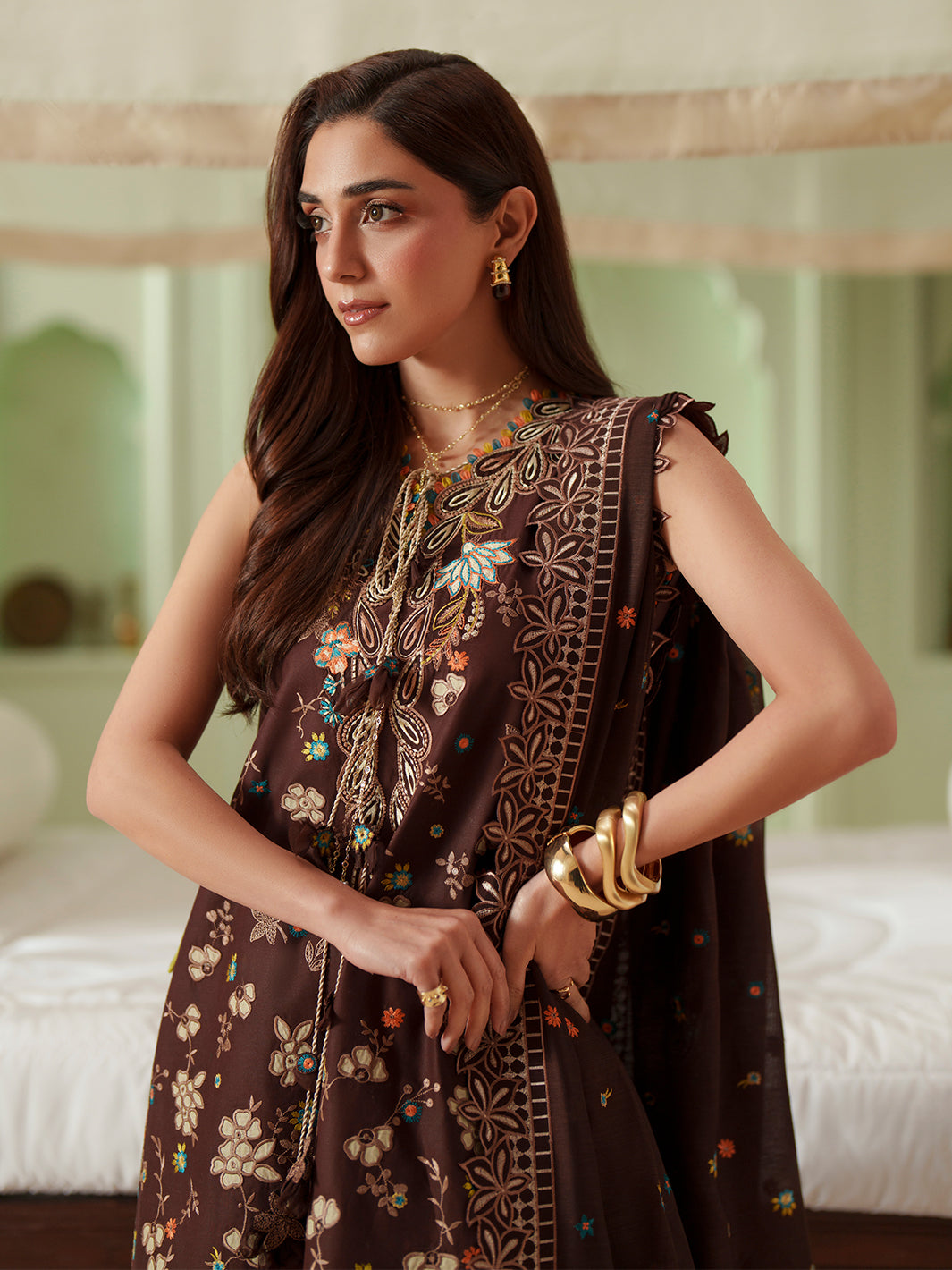 Bin Ilyas | Mashriq Luxury Lawn 26 | D-117-B - by Libasekhas UK - Registered Vendor of : Bin Ilyas - 100% Original Designer Dress