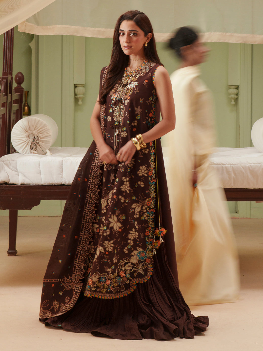 Bin Ilyas | Mashriq Luxury Lawn 26 | D-117-B - by Libasekhas UK - Registered Vendor of : Bin Ilyas - 100% Original Designer Dress