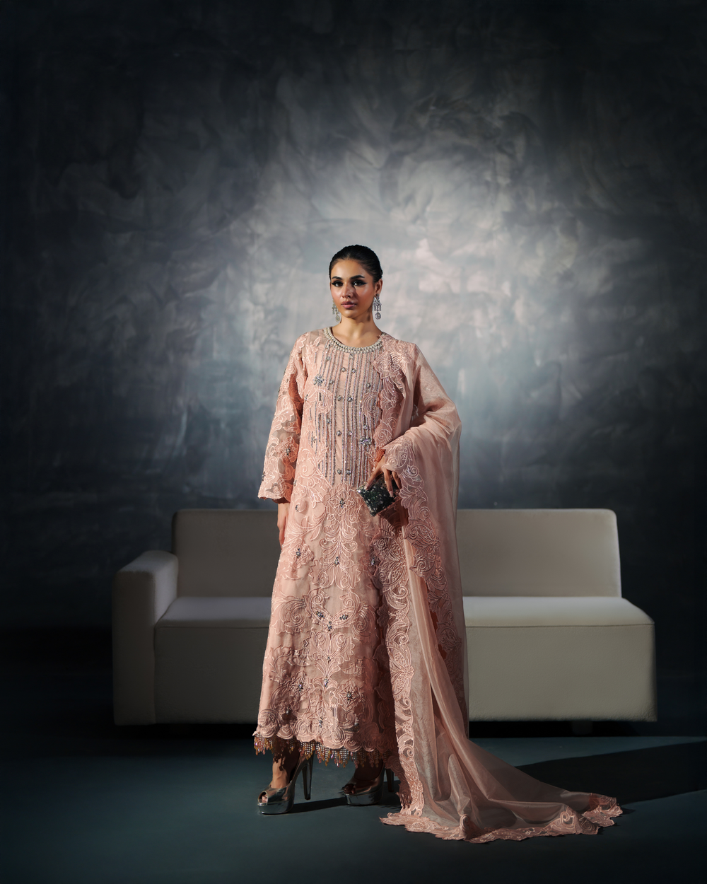 Vasal | Zyra Luxe Pret 26 | Peach Charm - by Libasekhas UK - Registered Vendor of : Vasal - 100% Original Designer Dress