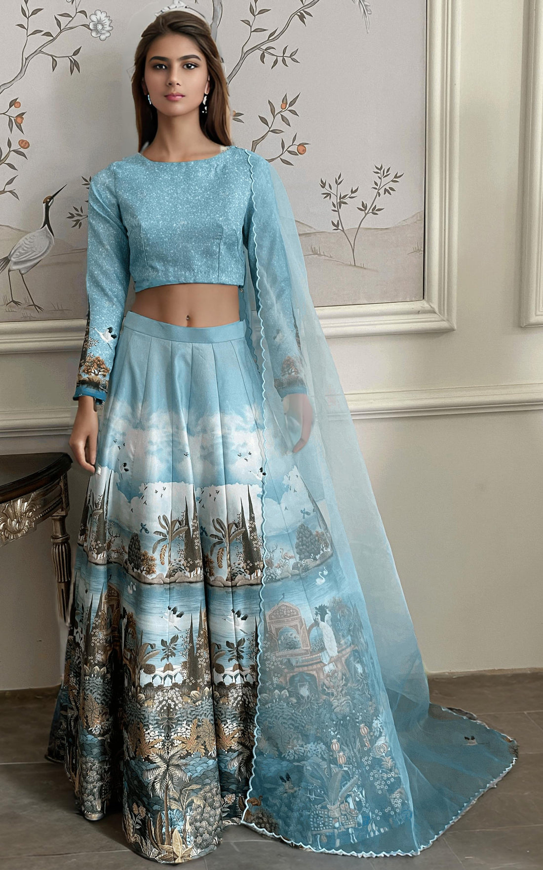 Threads and Motifs | Formal Dresses 25 | Printed Blouse With Printed Lehenga And Dupatta - by Libasekhas UK - Registered Vendor of : Threads and Motifs - 100% Original Designer Dress
