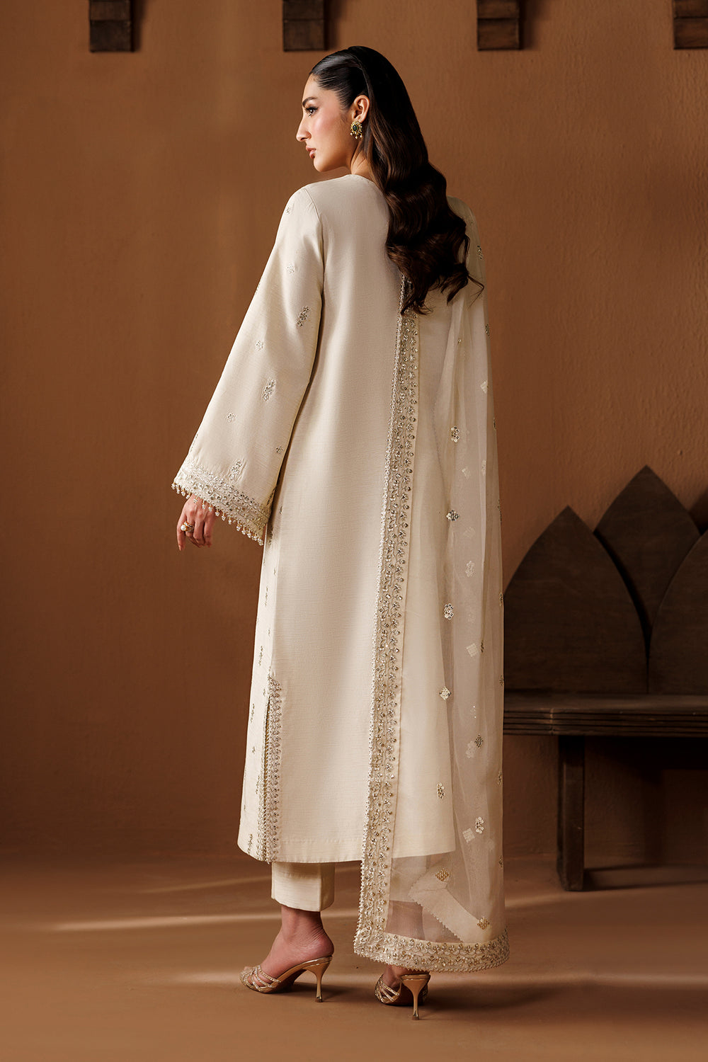 Baroque | Formals Collection | EMBROIDERED RAW SILK UF-4434 - by Libasekhas UK - Registered Vendor of : Baroque - 100% Original Designer Dress