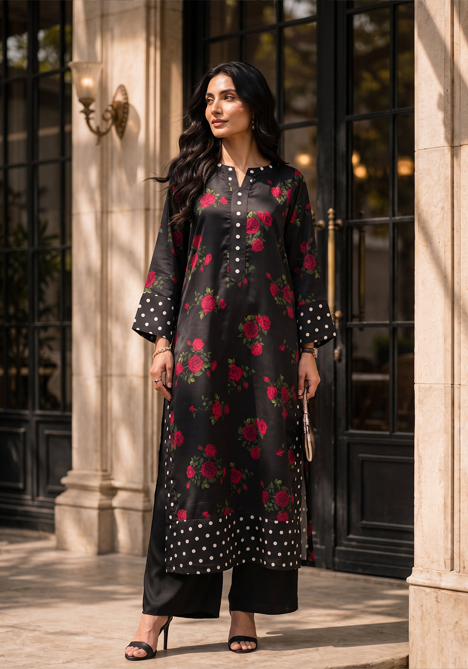 Zarqash | Silk Edit 26 | Rose Noir - by Libasekhas UK - Registered Vendor of : Zarqash - 100% Original Designer Dress