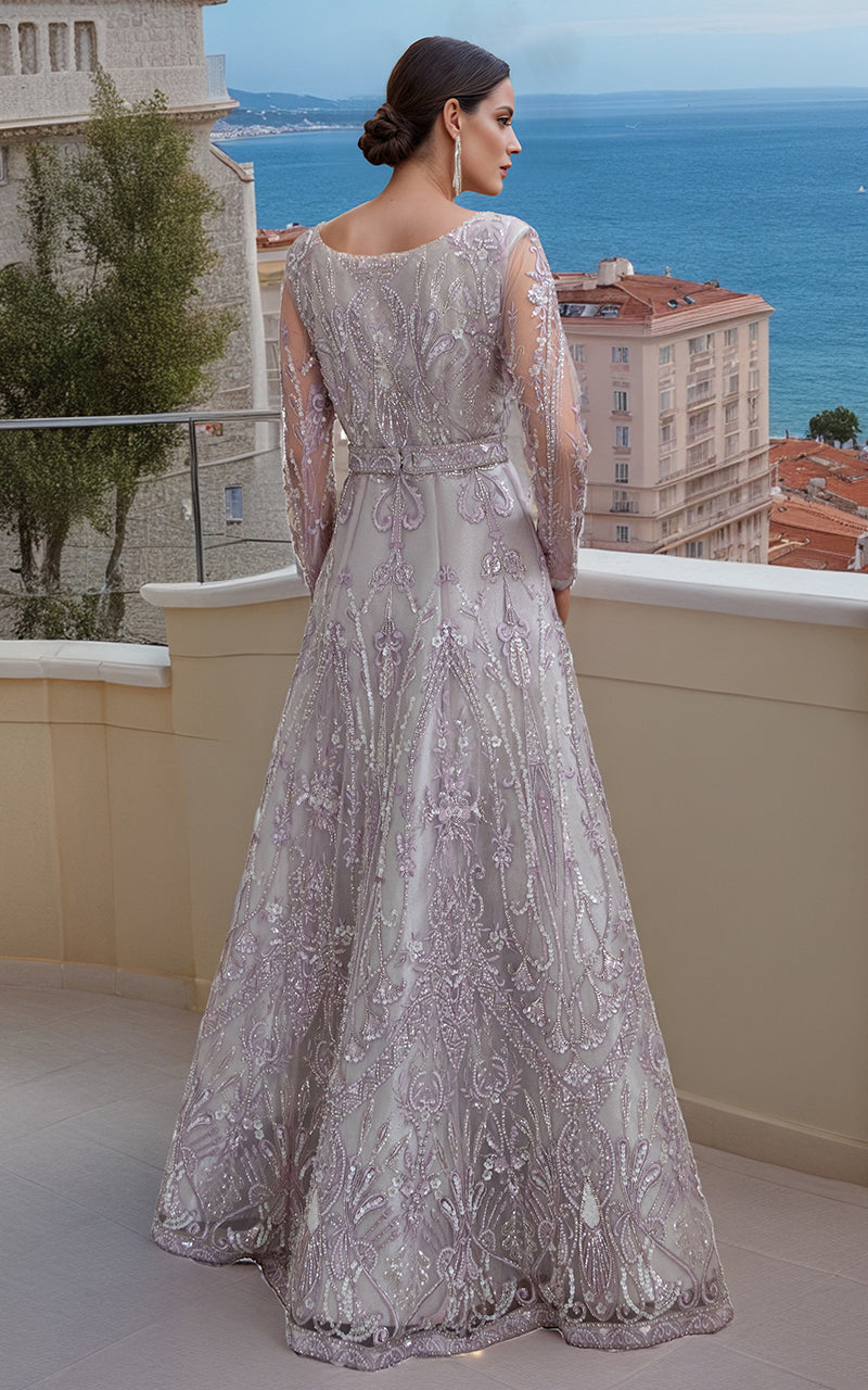 Threads and Motifs | Formal Dresses 25 | Net Embroidered Maxi - by Libasekhas UK - Registered Vendor of : Threads and Motifs - 100% Original Designer Dress