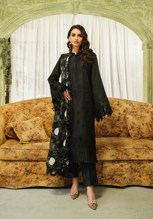 Zarqash | Tresor Luxury Lawn 24 | ZQT 005 MIDNIGHT - by - Libasekhas UK - Registered Vendor of : Zarqash - 100% Original Designer Dresss