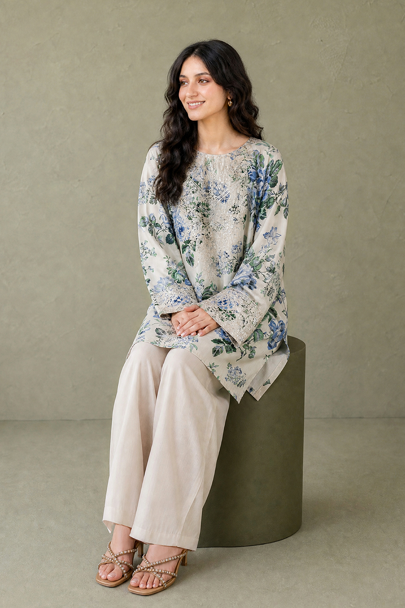 Saad Shaikh | Ease Fall Edit 26 | D-12 Co-ord Set Skin - by Libasekhas UK - Registered Vendor of : Saad Shaikh - 100% Original Designer Dress