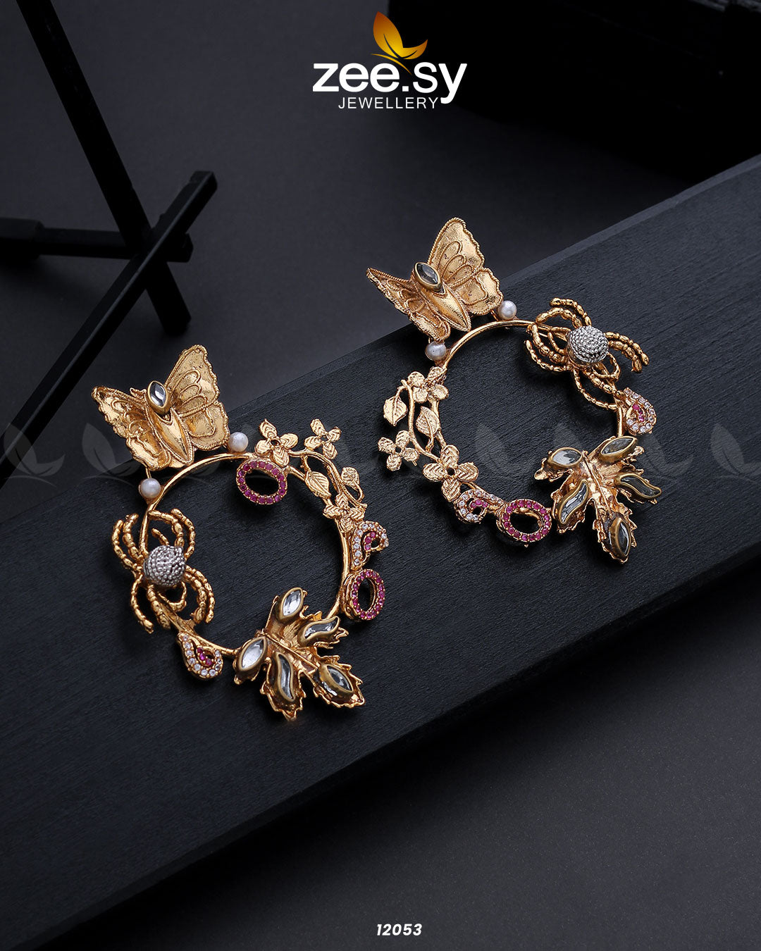 Butter-Fully Earrings - by - Libasekhas UK - Registered Vendor of : Zeesy - 100% Original Designer Dresss