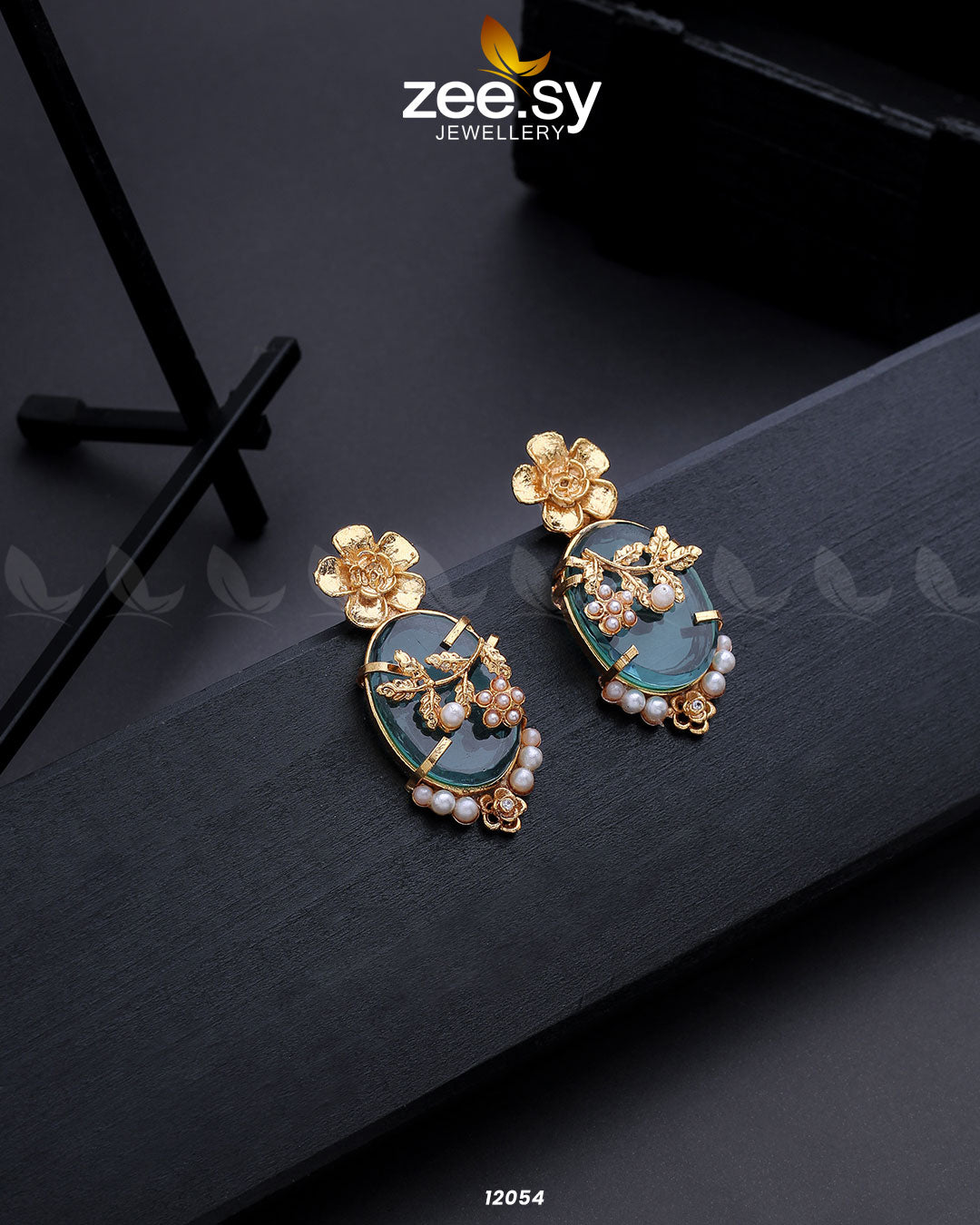 Crystal Glow Earrings - by - Libasekhas UK - Registered Vendor of : Zeesy - 100% Original Designer Dresss