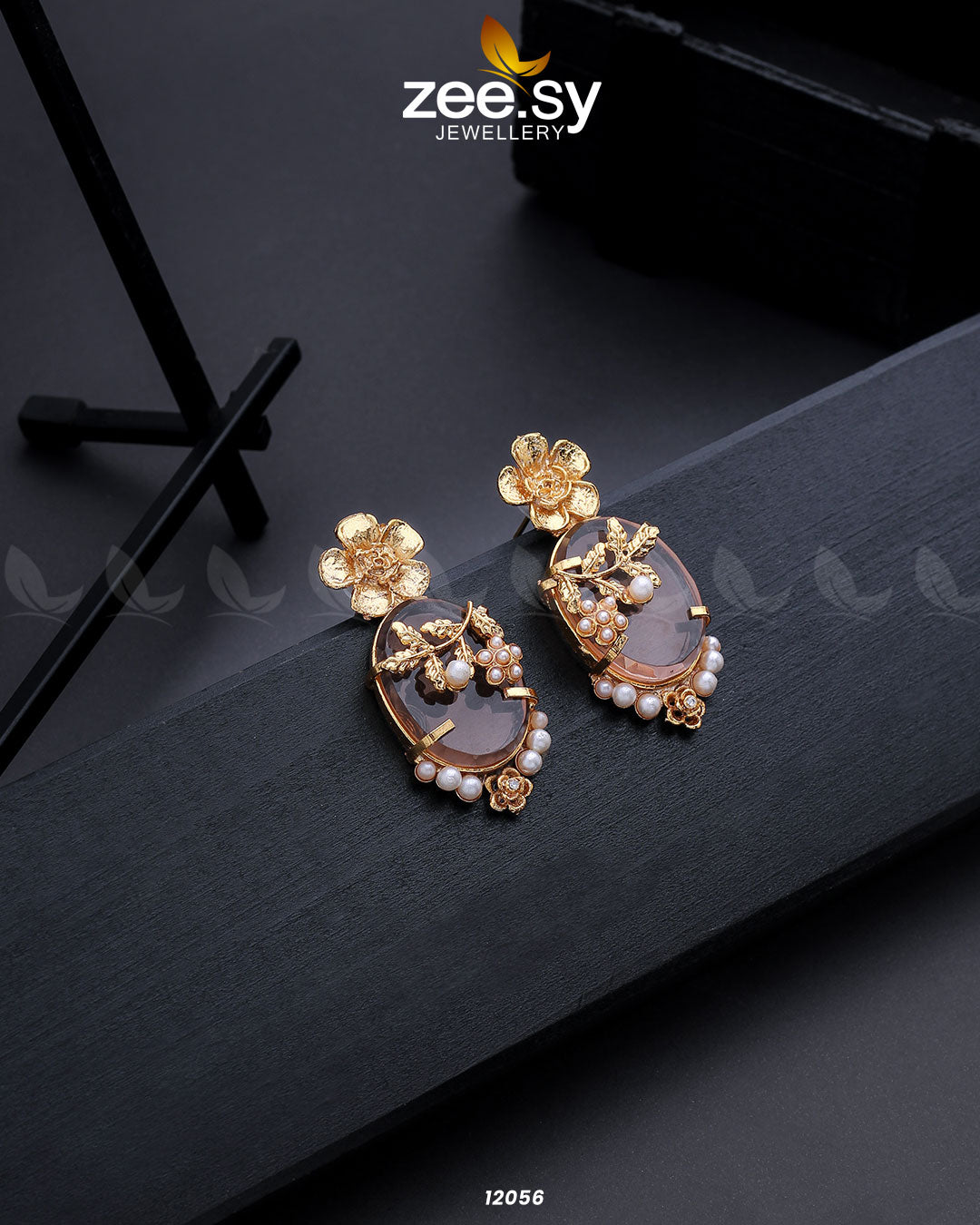 Crystal Glow Earrings - by - Libasekhas UK - Registered Vendor of : Zeesy - 100% Original Designer Dresss