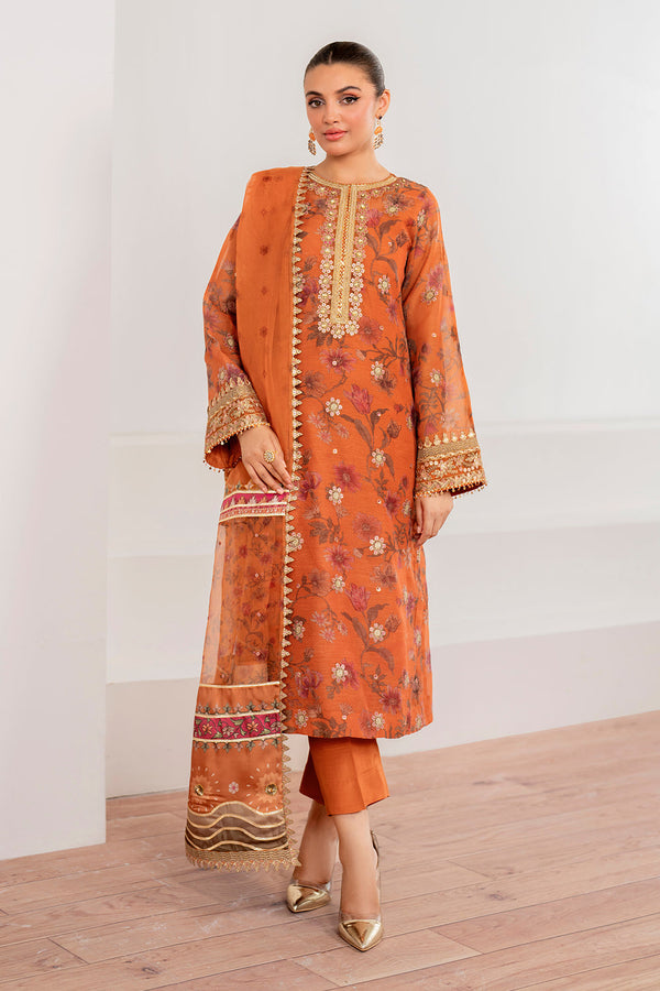 Baroque | Formals Collection | EMBROIDERED COTTON NET UF-701 - by Libasekhas UK - Registered Vendor of : Baroque - 100% Original Designer Dress