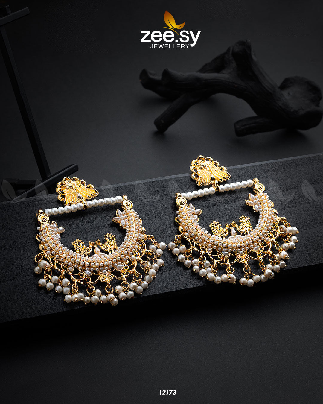 Reverie Earrings - by - Libasekhas UK - Registered Vendor of : Zeesy - 100% Original Designer Dresss
